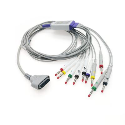 China Cable compatible del IEC AHA Holter ECG de las ventajas de EDAN DX12 10 con el plátano 4,0 en venta
