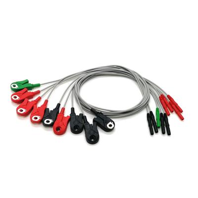 China Alambres de ventaja del electrodo del cable de la ventaja del electrocardiógrafo los 0.6m ECG con el capturador en venta
