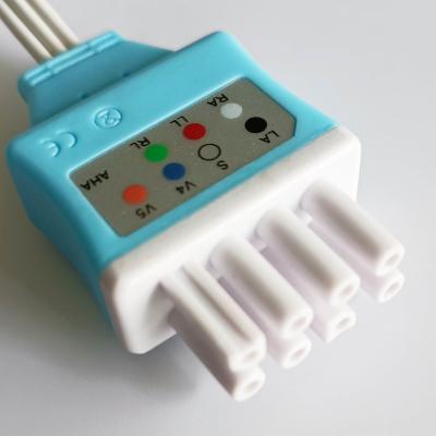 China Los cables disponibles compatibles 3 de Nihon Kohden ECG llevan el material del PVC del uso médico en venta