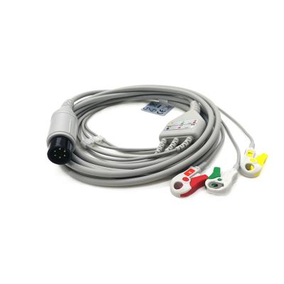 China Electrocardiograph 6 Pin 3 Lead ECG Cables And Leadwires Adult Pediatric for sale