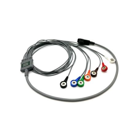 China Grey DMS 1.2M 7 Lead Recorder Holter ECG Cable for Patient for sale