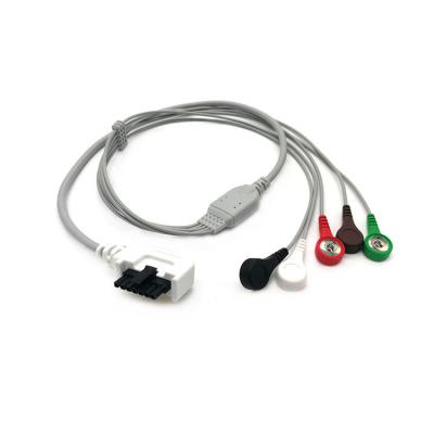 China Northeast Monitoring 5 Lead Patient Holter ECG Cable With Snap Type for sale