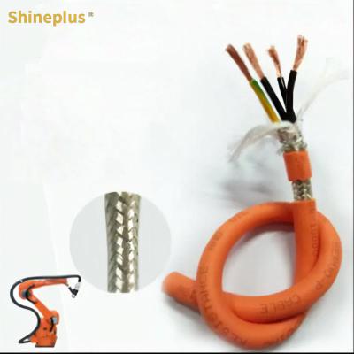 China Servomotor 4 kern 1.5 2.5 4.0 6.0 vierkant oranje hoge flexibele trekketen afgeschermde kabel Te koop