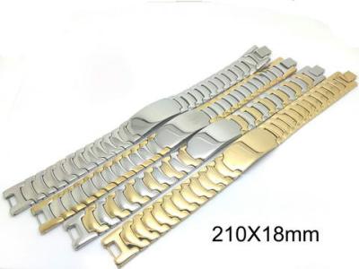 China Stainless Steel Watch Bracelet , Stainless Steel Cuff Bracelet With Super Wider Link for sale