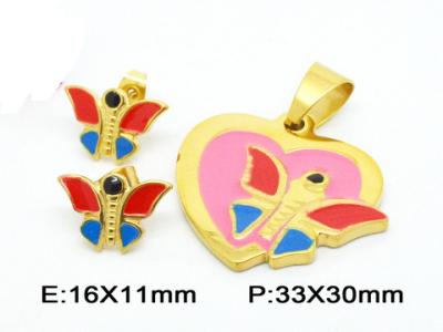 China Fantasy Mini Butterfly Pendant Costume Jewellery Sets In Colorful Enamel for sale