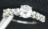 China Customized Clear White Silver Ring , Round Stone Ring For Daily Decoration for sale