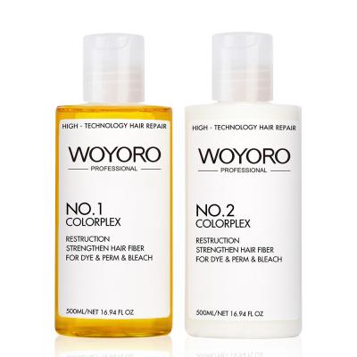中国 WOYOROの毛Colorplex NO.1およびNO.2は染料のパーマの漂白剤のための蛋白質の結束の組み変えを置いた 販売のため