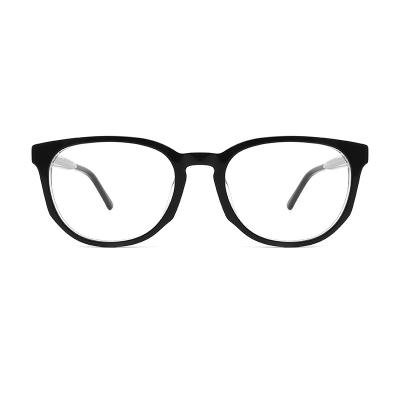 China Retro Eyeglasses Unisex Round Acetate Glasses Non Prescription AC Lens for sale
