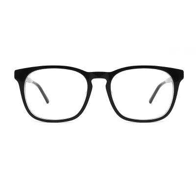 China Vintage Metal Core Acetate Frame Glasses Unisex Clear Len Optical Eyewear for sale