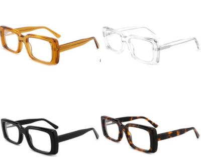 China Square Small Acetate Fiber Frame Glasses Men Women Optical Resin Ac Lens for sale