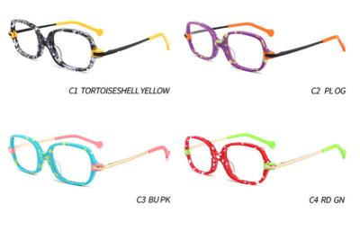 China Customize Acetate Frame Glasses Rectangle 4 Color Children  Eye 125 Mm for sale