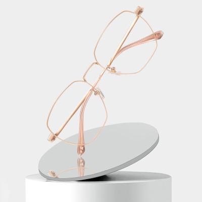 China Ultra light Titanium Frame Glasses Polygon Round Customized Logo for sale