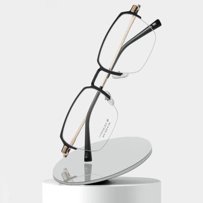 China Men Titanium Frame Glasses , OEM Transparent Half Frame Glasses for sale