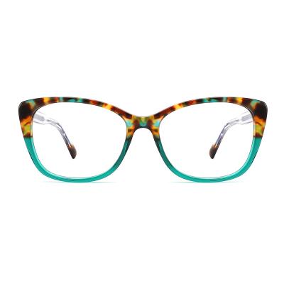 China Women Luxury Acetate Frame Glasses Cat Eye Optical CE Approved for sale