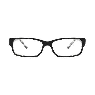 China Black Rectangle Frame Glasses Acetate Optical Prescription OEM for sale