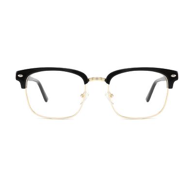 China Square Men'S Acetate Metal Glasses Designer Non Prescription Clear Lens for sale