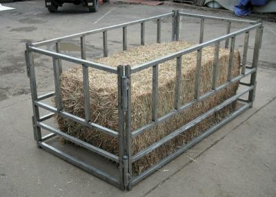China 4 Piece Galvanized Steel Large Square Hay Bale Feeder 32mm 40mm for sale