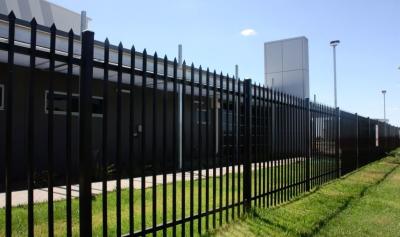 China Black Rustproof Tubular Fence Panels , 2.1m High Tubular Security Fencing for sale