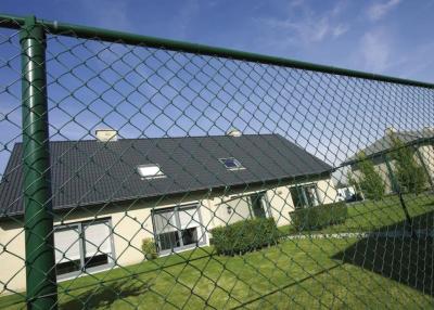 China 5ft High Chain Link Fence , Green PVC Coated Iron Wire Mesh Fence for sale