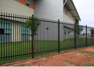 China Black Spear Top 7ftx8ft Steel Tubular Fencing For Villas for sale