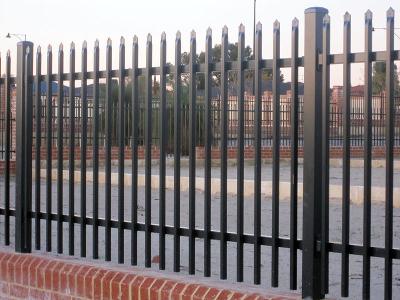 China Black Powder Coated Spear Top Garden Odm Steel Tubular Fencing 2.4m Height for sale