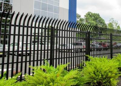 China Black Color Powder Coated 1.8m Steel Palisade Fencing W & D Section Curving Security for sale