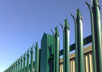 Chine La clôture en acier de palissade de section de W saupoudrent la sécurité de revêtement du vert 8ft à vendre