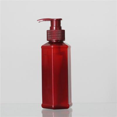 China Square Shape 150ml Shampoo Plastic Bottle With Pump Dispenser For Shower Jel for sale