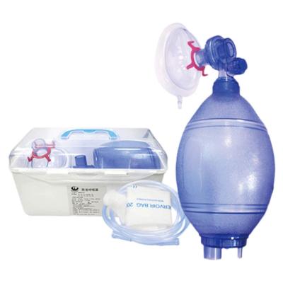 China Medical Disposable PVC Manual Resuscitator Ambu Bag Handhold Artificial Emergency Manual Resuscitator for sale