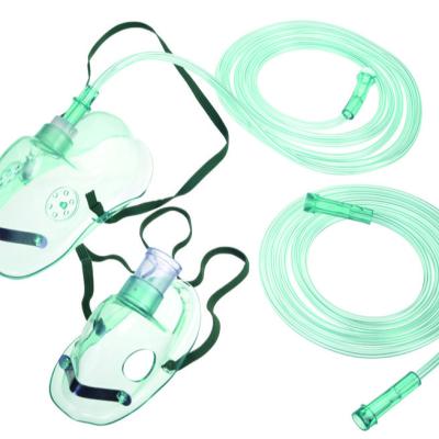 China Medium 2m Tube Respirator Face Mask Pediatric PVC Transparent Oxygen Mask for sale