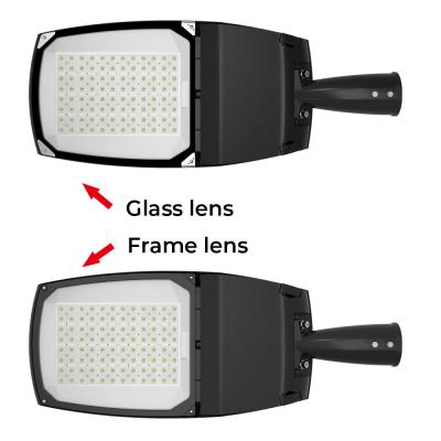 China 50w 100w Outdoor Led Street Lights Glass Frame Optics For All Road for sale