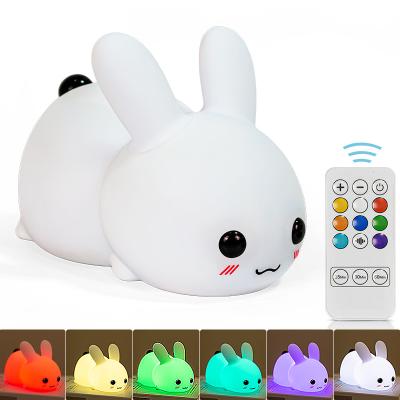 China Rechargeable Rabbit Silicone Night Light Lamp Multipurpose Durable for sale
