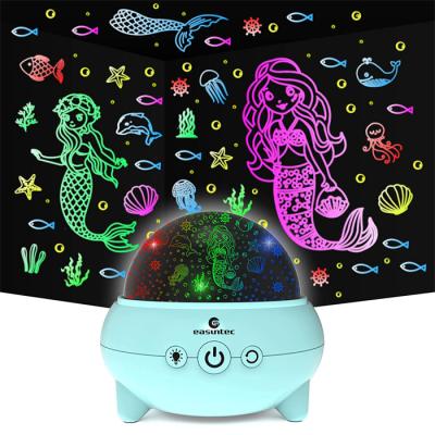 China RGB Mermaid Starry Night Light Projector Multiscene 360 Degree Rotating for sale