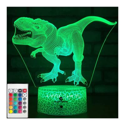 China USB Portable 3D Lamp Illusion Dinosaur Multipurpose For Girls Boys for sale