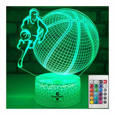 China Durable 5V Basketball 3D Illusion Lamp , Acrylic Basketball Night Light 3D Illusion for sale
