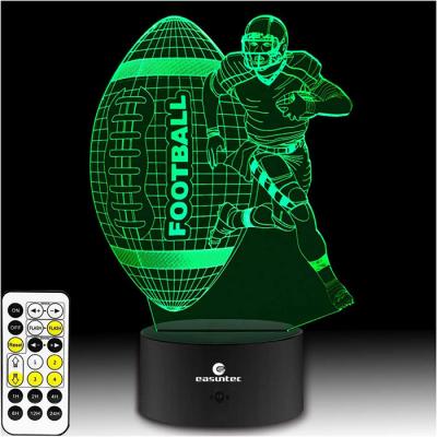 China Multicolor RGB 3D Illusion Night Light Football Remote Control for sale