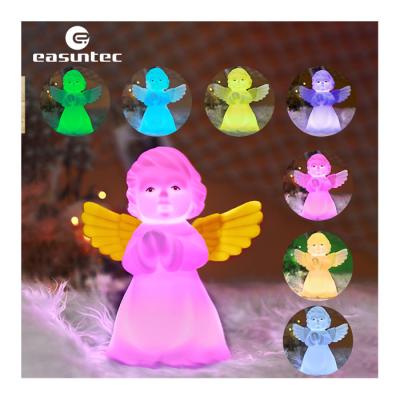 China OEM Multicolor Silicone Night Light Angel Shape Adjustable Brightness for sale