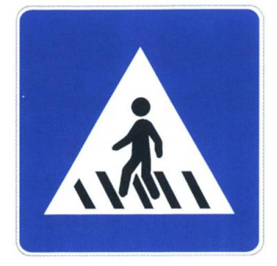 China Customized Crosswalk Sign Board Reflective Film and Stainless steel Traffic Sign Sheet for sale
