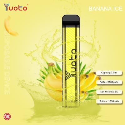 China Sopros descartáveis de Yuoto Vape 7ML 1200MAh 2500 do gelo da banana 23 sabores à venda