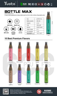 Chine vape pen disposable Yuoto 600 puff electronic cigarette vape pen mesh coil à vendre