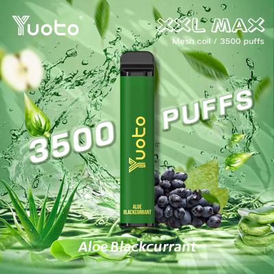 China Aloe blackcurrant flavor Yuoto xxl Max 3500 Puffs Disposable Vape puff bar  Mesh Coils Leather Surface 9ml for sale