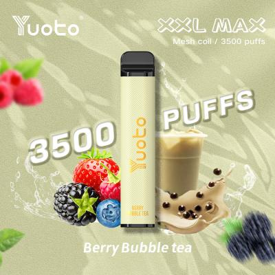 China berry bubble tea flavor Yuoto xxl Max 3500 Puffs Disposable Vape wholesale i vape  Mesh Coils Leather Surface 9ml for sale