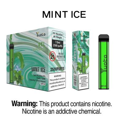 China Mint Ice Yuoto XXL Disposable Vape 2500 Puffs 2% 5% Nic Available for sale