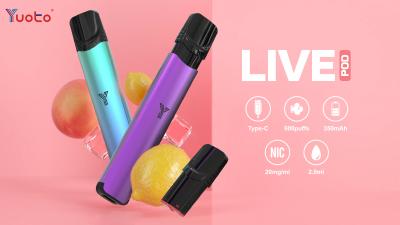 China Including Charging port Type C well designed yuoto Live 600 puffs with mire than 40 flavors. en venta