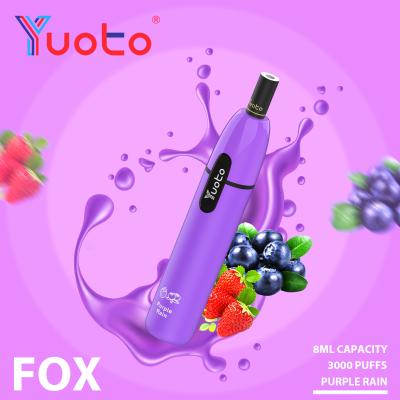 China yuoto fox 3000puffs disposable vape 8ml e liquid for sale