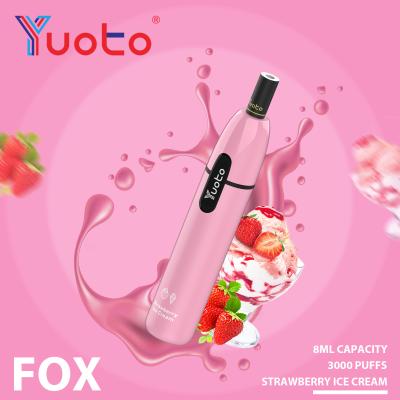 China Unique Yuoto Fox 3000 Puffs Disposable Vape E Cigarette Good Taste for sale