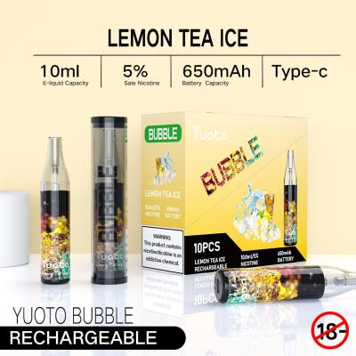 China Lemon Tea Ice Yuoto Bubble 22x108.9 Mm with Rechargeable Battery for sale
