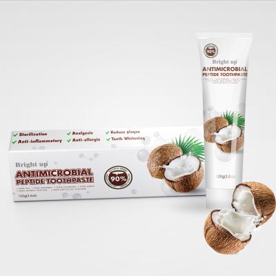 Chine Dents de fines herbes adaptées aux besoins du client blanchissant l'huile de noix de coco organique naturelle des pâtes dentifrices 90% à vendre