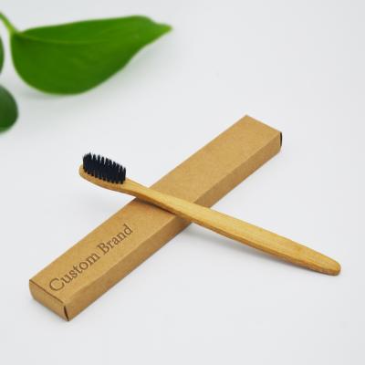 China Adult Children Bamboo Toothbrush Charcoal Biodegradable Disposable for sale