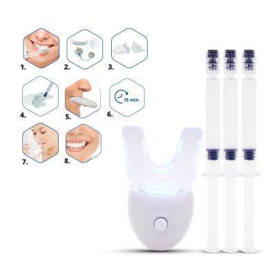China 3D cleaning LED Light Bleaching Teeth Whitening Kit With Gel Oem for sale